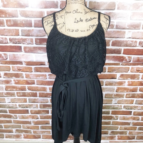 BONGO Dresses & Skirts - Bongo Black Lace Cut Out Sleeveless Dress Sz XL